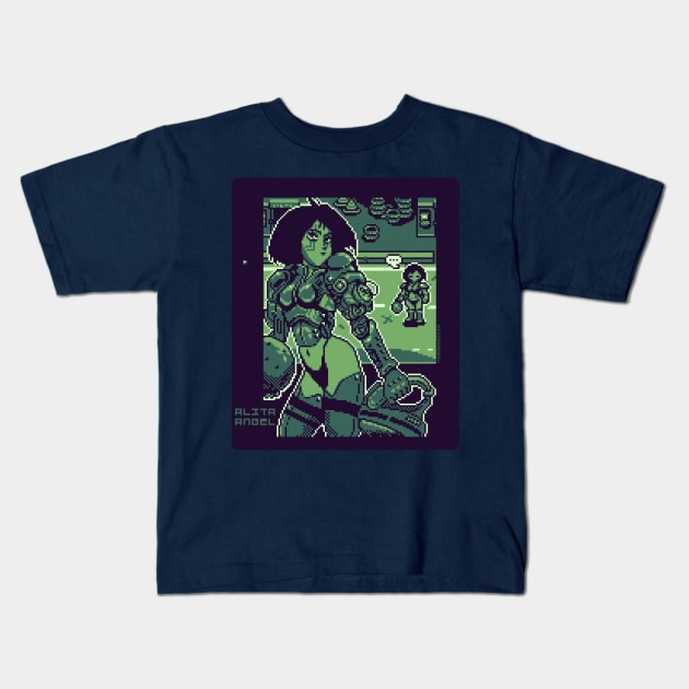 Alita Motorball Pixelart Kids T-Shirt by DidiGameBoy